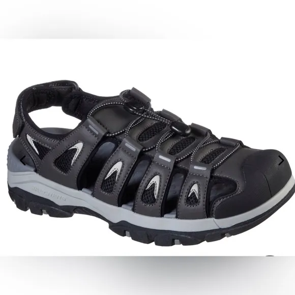 New Skechers Luxe Foam Relaxed Fit Tresmen Men’s Gray SandalSize 10