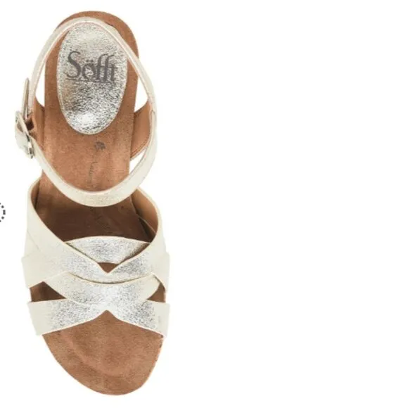 new Sofft Carlana Italian Leather Wedge Sandals  in box 252