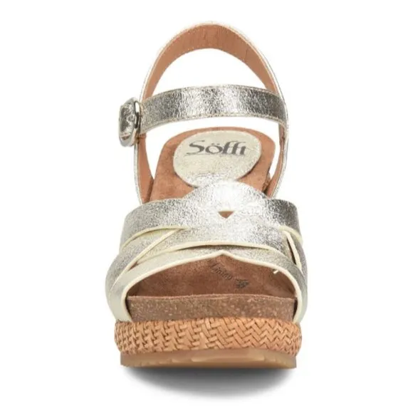 new Sofft Carlana Italian Leather Wedge Sandals  in box 252