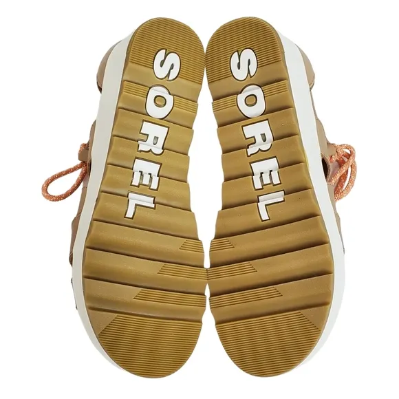 New Sorel Cameron flatform lace wedge gladiator sandals honest beige y2k 90s