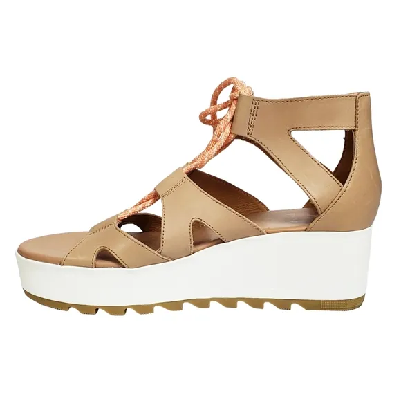 New Sorel Cameron flatform lace wedge gladiator sandals honest beige y2k 90s