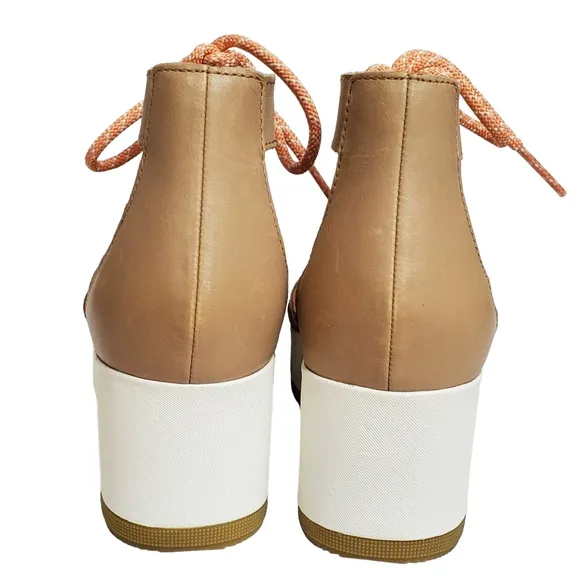 New Sorel Cameron flatform lace wedge gladiator sandals honest beige y2k 90s