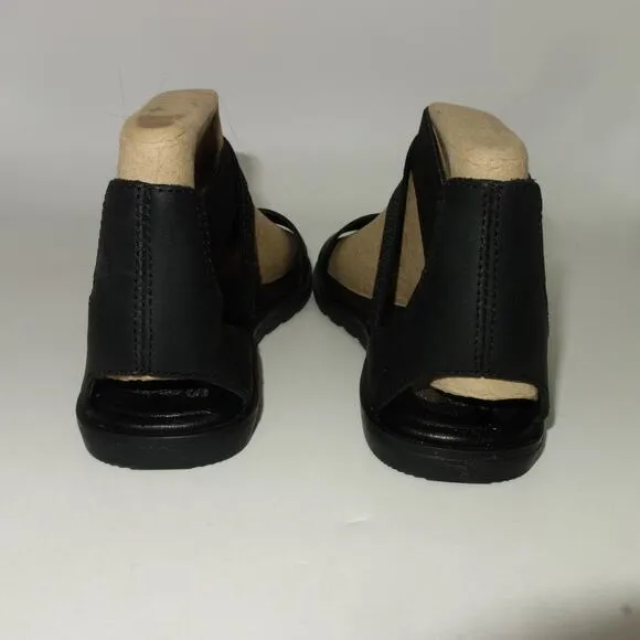 NEW Sorel Ella II Sandals Black  Leather Shoes  Women's Size 7.5