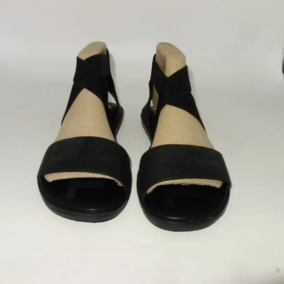 NEW Sorel Ella II Sandals Black  Leather Shoes  Women's Size 7.5