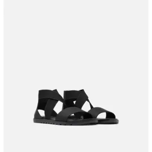 NEW Sorel Ella II Sandals Black  Leather Shoes  Women's Size 7.5