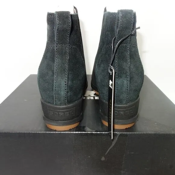 NEW SOREL Evie II Chelsea  Black Sea Salt  Ankle Boots Booties Women's Size 9