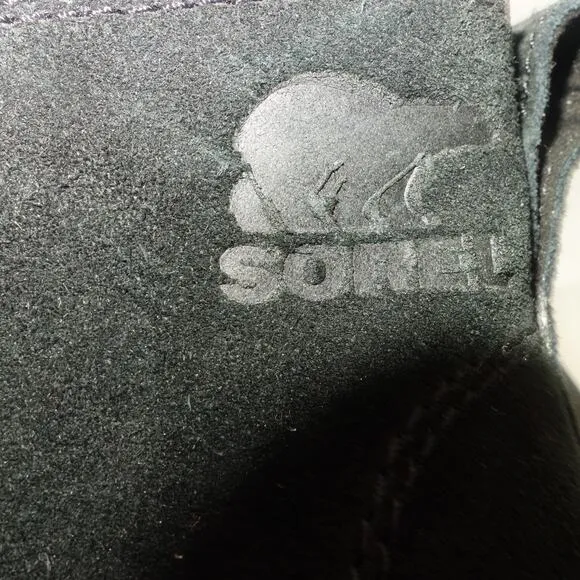 NEW SOREL Evie II Chelsea  Black Sea Salt  Ankle Boots Booties Women's Size 9