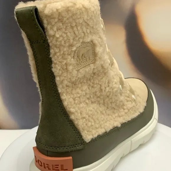 New!! Sorel Explorer Cozy WP Snow boot ,Sand / Youth 7 but Adult 8