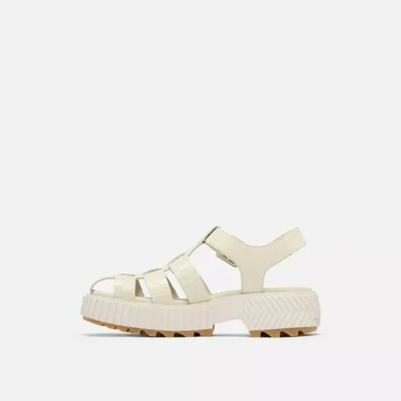 NEW SOREL Leather Ona Streetworks Fisherman Mid Sandals white for women 563mn