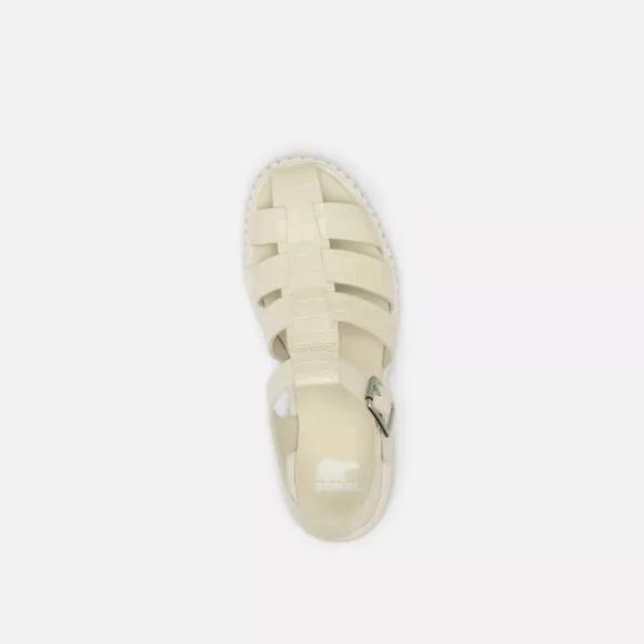 NEW SOREL Leather Ona Streetworks Fisherman Mid Sandals white for women 563mn