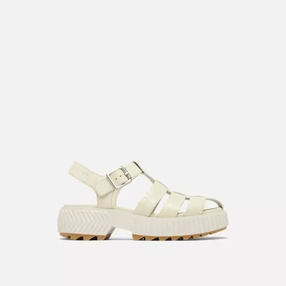 NEW SOREL Leather Ona Streetworks Fisherman Mid Sandals white for women 563mn