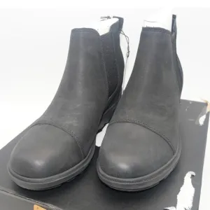 NEW SOREL Women's 6 Evie II Chelsea  Black Sea Salt  Ankle Boots Booties