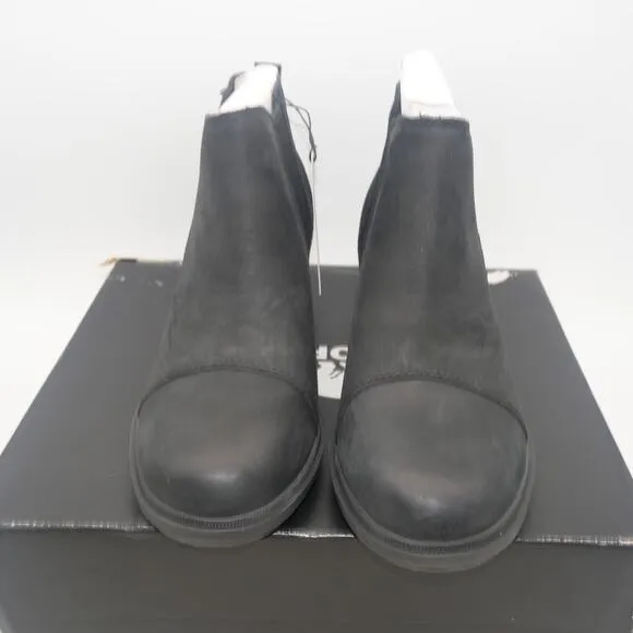 NEW SOREL Women's 9.5 Evie II Chelsea  Black Sea Salt  Ankle Boots Booties