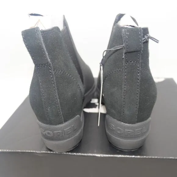 NEW SOREL Women's 9.5 Evie II Chelsea  Black Sea Salt  Ankle Boots Booties