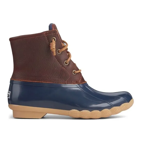 🌸NEW Sperry Blue and Brown Rain &amp; Snow Boots Women’s Sz 7.5 With Box.