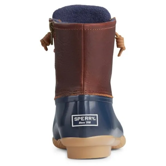 🌸NEW Sperry Blue and Brown Rain &amp; Snow Boots Women’s Sz 7.5 With Box.
