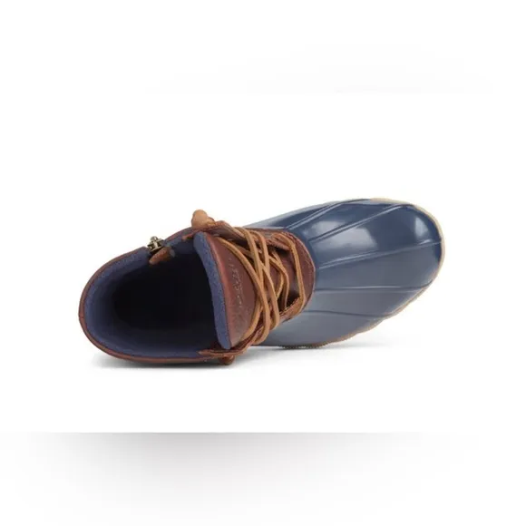 🌸NEW Sperry Blue and Brown Rain &amp; Snow Boots Women’s Sz 7.5 With Box.