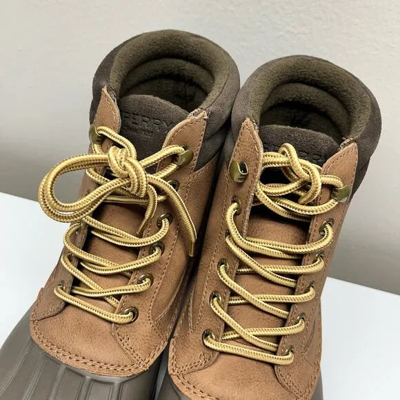 NEW Sperry Brewster Brown Waterproof Duck Boots Size 8.5