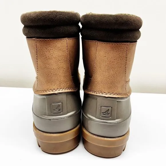 NEW Sperry Brewster Brown Waterproof Duck Boots Size 8.5