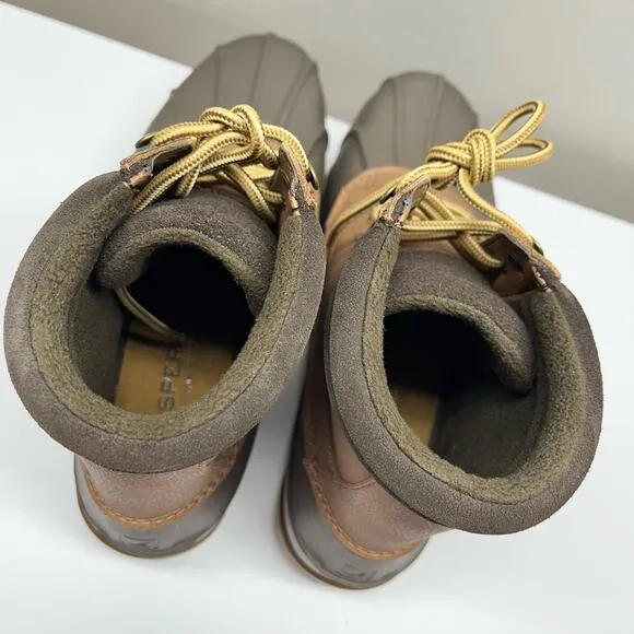 NEW Sperry Brewster Brown Waterproof Duck Boots Size 8.5