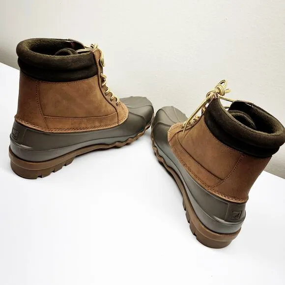NEW Sperry Brewster Brown Waterproof Duck Boots Size 8.5