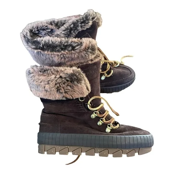 New! Sperry Women's Torrent Brown Lace Up Boots STS86833