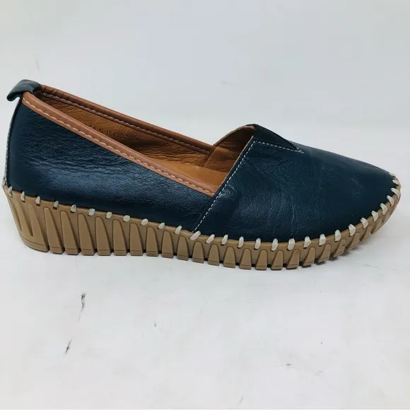 New Spring Step Tispea Leather Wedge Loafers
