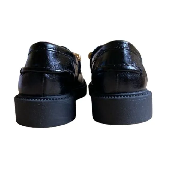 NEW Steve Madden Karmine Slip-On Loafers Women's Size 6.5 Black Leather