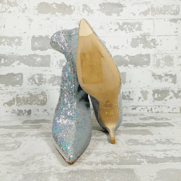 New STUART WEITZMAN Holographic-effect 160mm Boots In Grey O48