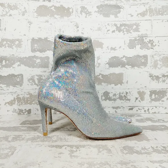 New STUART WEITZMAN Holographic-effect 160mm Boots In Grey O48