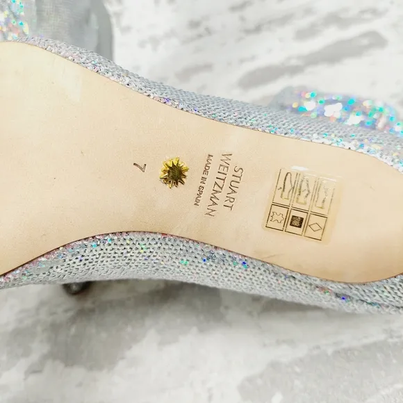 New STUART WEITZMAN Holographic-effect 160mm Boots In Grey O48