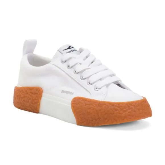 NEW SUPERGA Striped Big Bumper Sneakers White Gum unisex 128mn