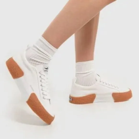 NEW SUPERGA Striped Big Bumper Sneakers White Gum unisex 128mn
