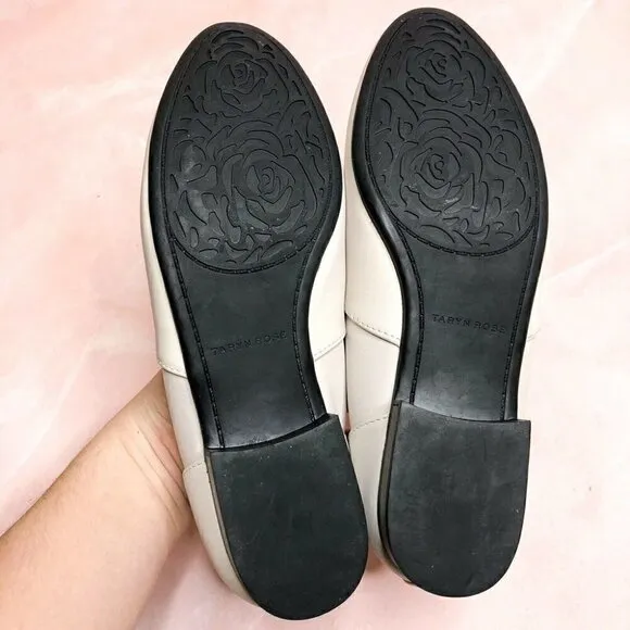 𝅺NEW Taryn Rose Cream Leather Loafers Size 6