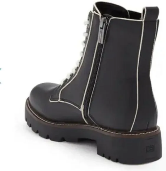 New Tommy Hilfiger Stark Combat Boot leather black women size 9.5 M Rts:139