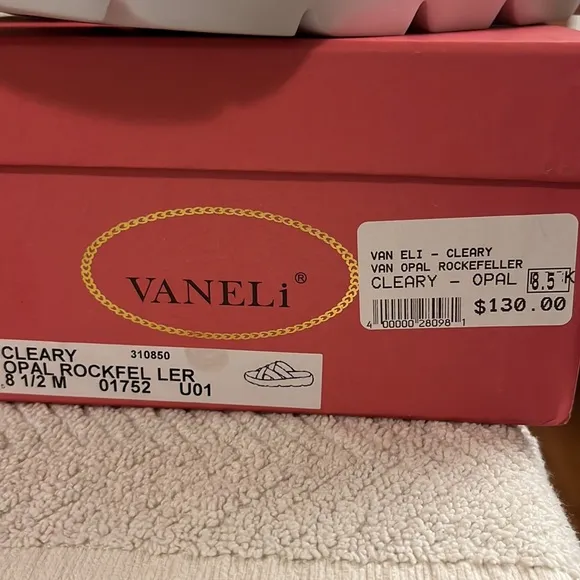 NEW VanEli Cleary Opal Rockefeller Reptile Print Platform Sandals Size 8.5M