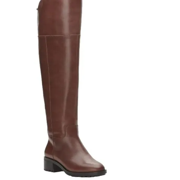 NEW Vince Camuto Jorshie Boots Womens 8 Over The Knee Wide Calf Brown