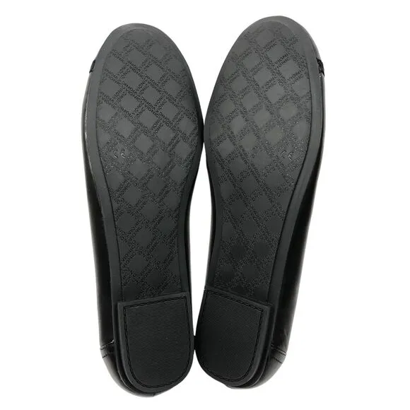 NEW Vionic Caroll Black Leather Ballet Flats Shoes Comfort Womens 12 Wide