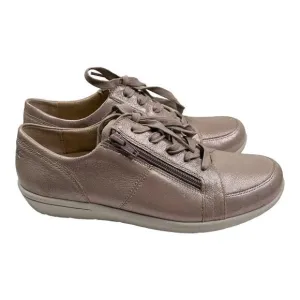 New Vionic Magnolia Abigail Rose Gold Lace Up &amp; Zip Oxford Shoe Women's Size 8