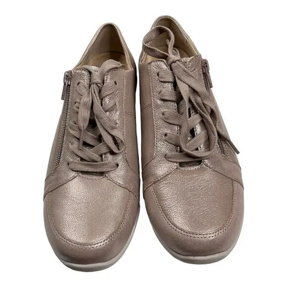 New Vionic Magnolia Abigail Rose Gold Lace Up &amp; Zip Oxford Shoe Women's Size 8