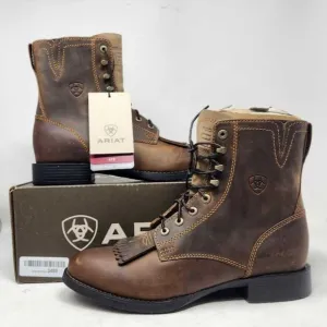 New women's 9 Ariat Heritage Lacer II lace up boots in Distressed Brown 10002147