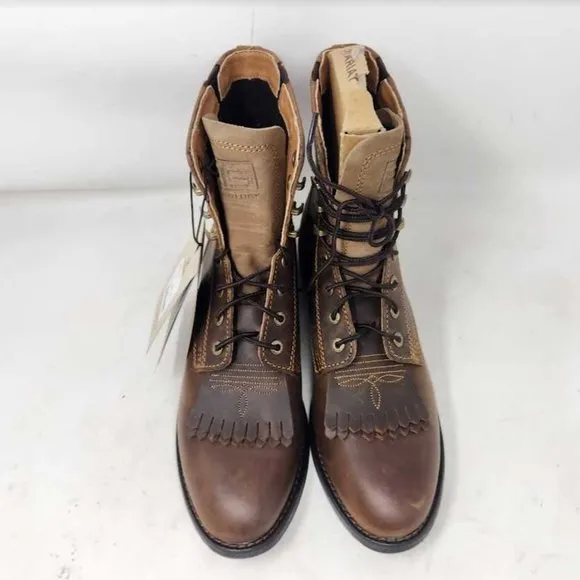 New women's 9 Ariat Heritage Lacer II lace up boots in Distressed Brown 10002147