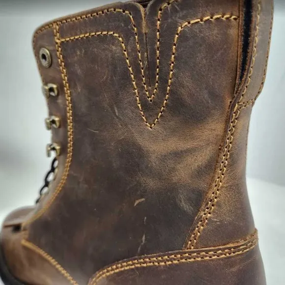 New women's 9 Ariat Heritage Lacer II lace up boots in Distressed Brown 10002147