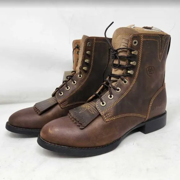 New women's 9 Ariat Heritage Lacer II lace up boots in Distressed Brown 10002147