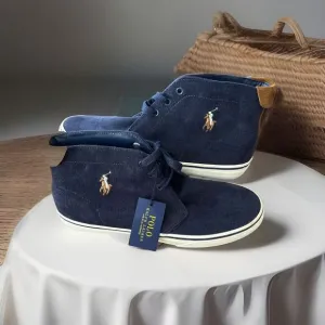New W/Tag POLO RALPH LAUREN Suede Corduroy High Top Sneakers Logo Sz. 10.5D