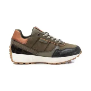 NEW XTI women's casual leather sneakers in khaki