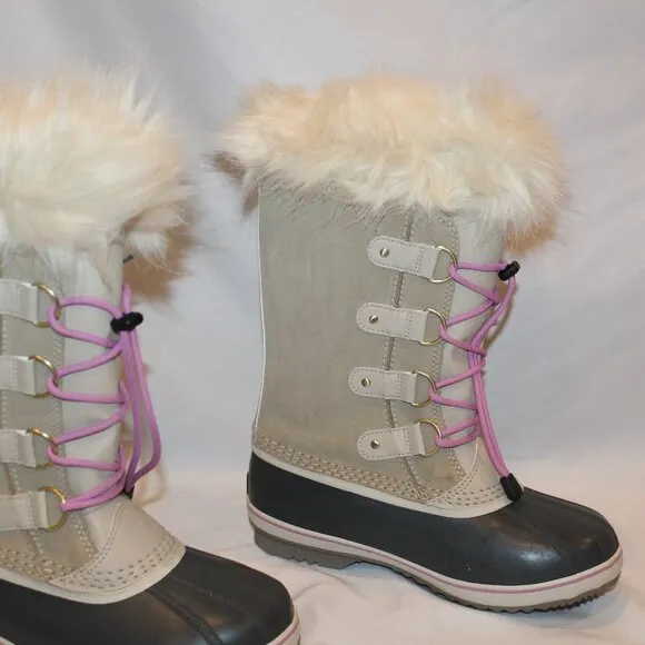 NEW YOUTH 6‎ WOMEN'S 7.5-8 SOREL JOAN OF ARTIC TALL WINTER LEATHER BOOTS TAN