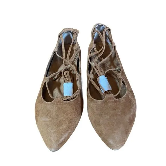 New in Box NIB Vionic Gem Lucinda Caramel Suede Leather Flats 5