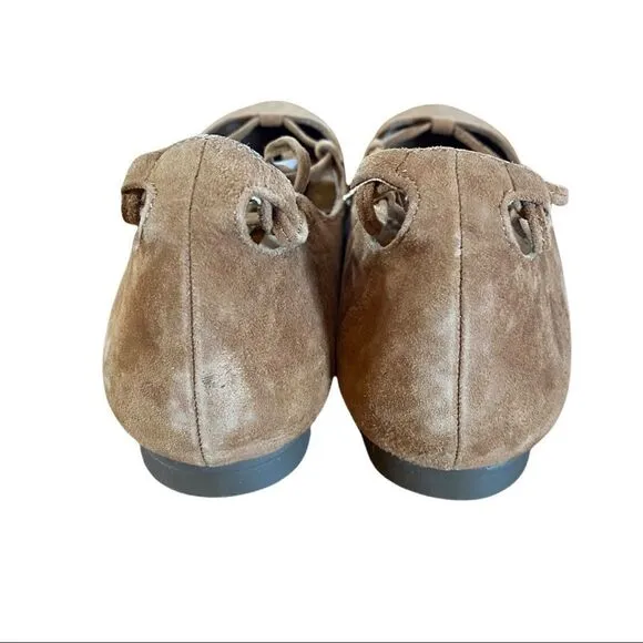 New in Box NIB Vionic Gem Lucinda Caramel Suede Leather Flats 5
