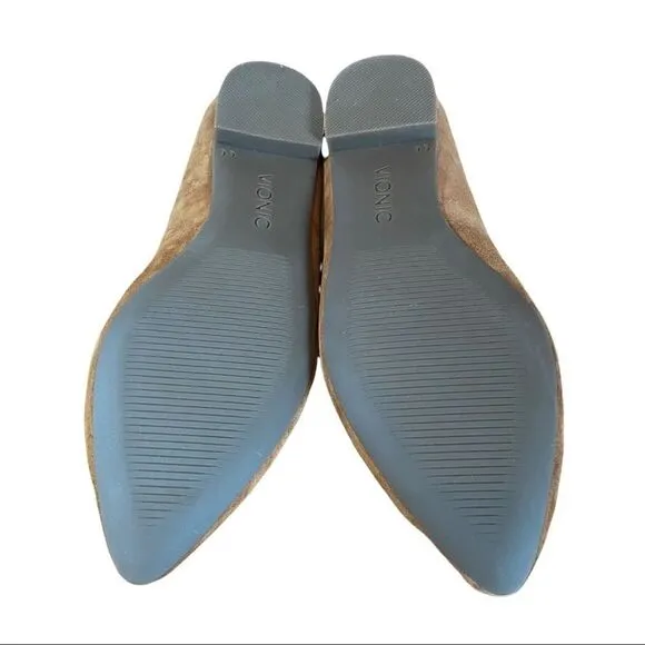 New in Box NIB Vionic Gem Lucinda Caramel Suede Leather Flats 5